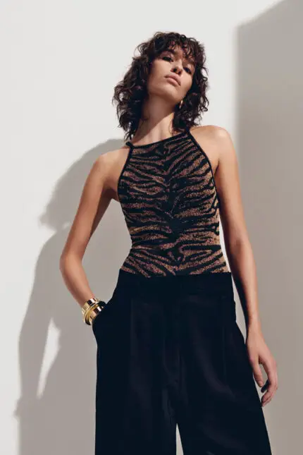 Regata Jacquard Tigre Preto