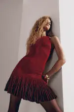 Vestido Curto Plissado Transparência